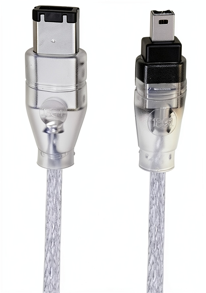axGear Firewire cable connecting a camcorder to a laptop