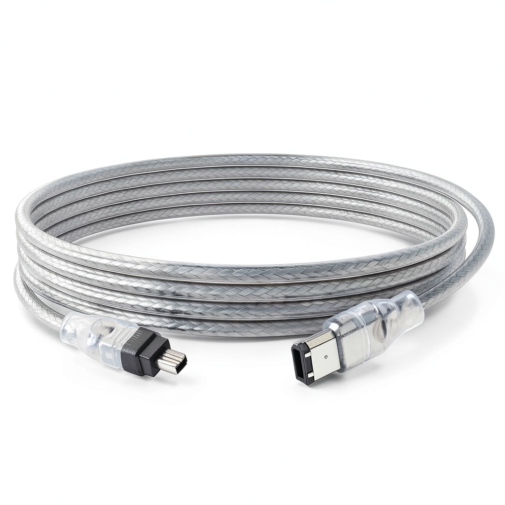 Installing Firewire Cables by YAODHAOD for Camera Data Transfer on a wooden desk