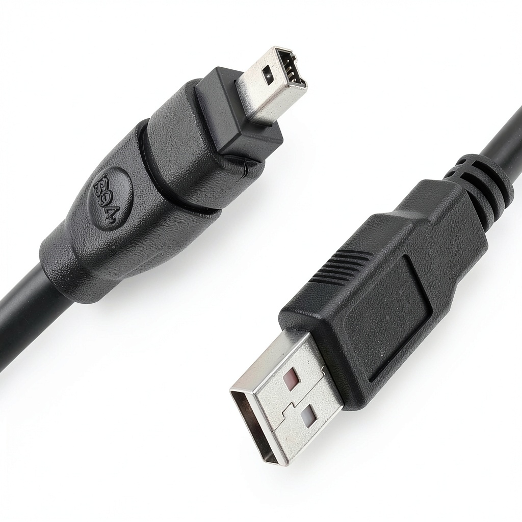Installing Cuxnoo USB 4Pin Male-to-Male Cable for Computer Digital on a wooden picnic table outdoors