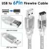 Firewire to USB Cable wtyixs 6Pin PCIe-1