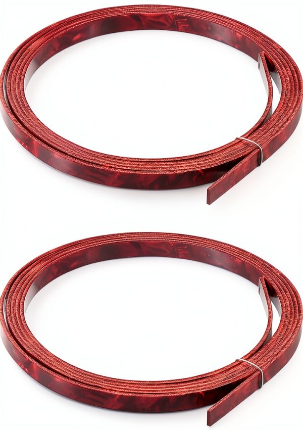 MECCANIXITY Guitar Binding Plastic Strip 1650x6x1.5mm Burgundy 2 Pack-0